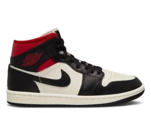 AIR JORDAN 1 MID ‘BLACK SAIL GYM RED’