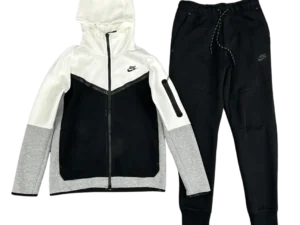 Conjunto NIKE TECH Fleece «Negro Blanco» Algodon Real