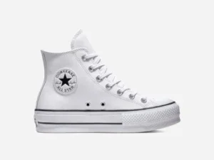 Converse All Star- Platform Leather Blancas