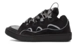 Curb Trainers In Black Leather