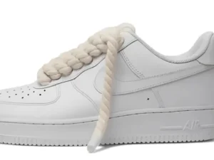 AF1 WHITE – BLACK ROPE LACES