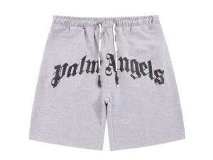 Palm Angels Grey Logo Shorts