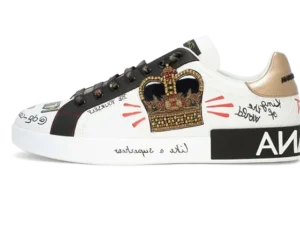 Portofino sneakers in printed nappa calfskin with patch White
