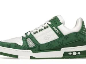 Trainer Green Monogram Denim White