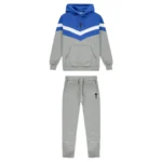 V-Stripe Hooded Blue Tracksuit